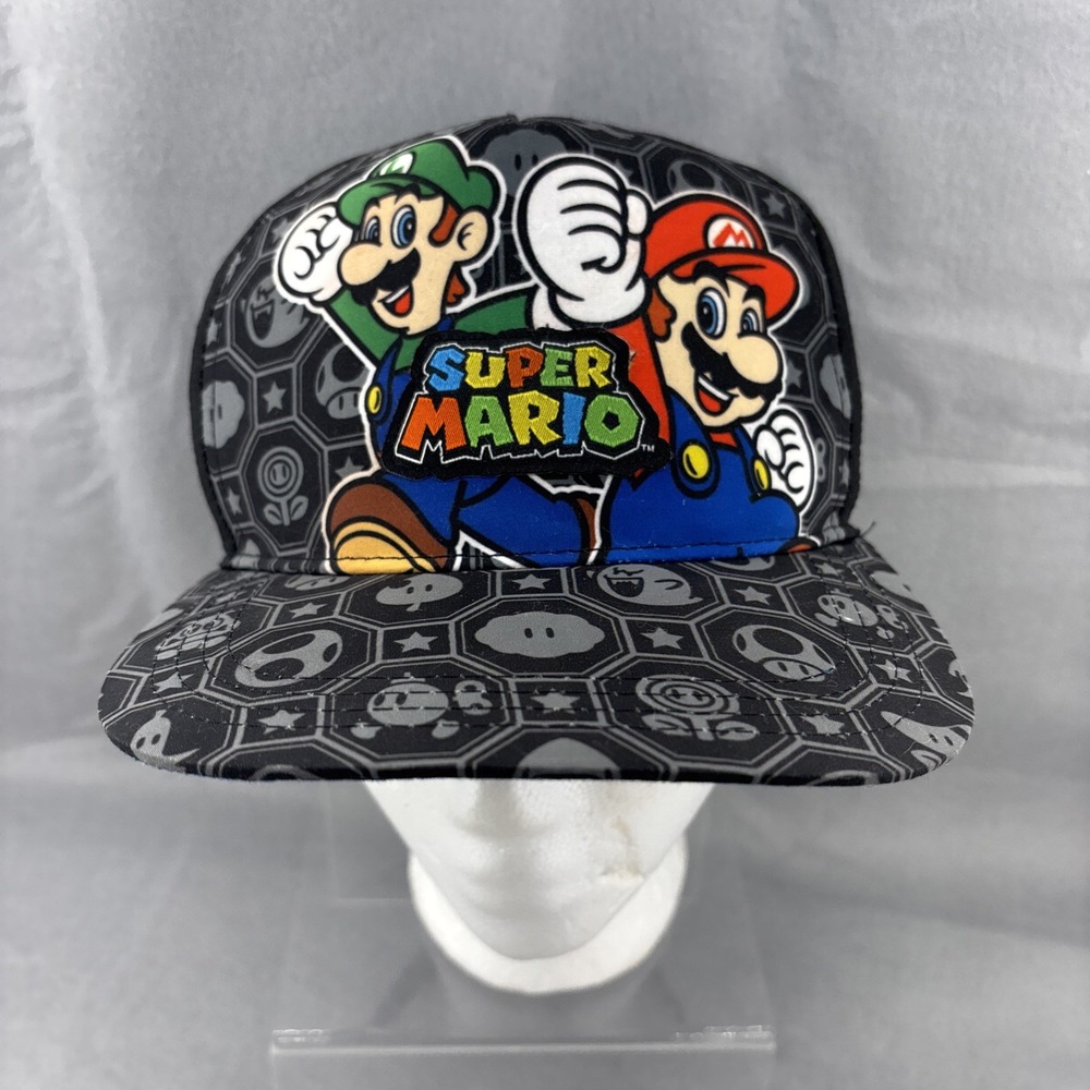 Super Mario Bros Luigi Hat Snapback Adjustable‎ One Size Youth